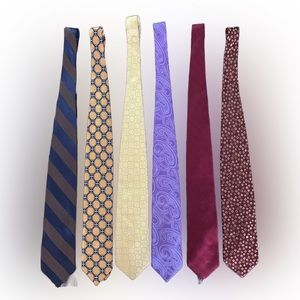 Designer Ties Lot Of 6 Men’s Calvin Klein, Tommy Hilfiger & More